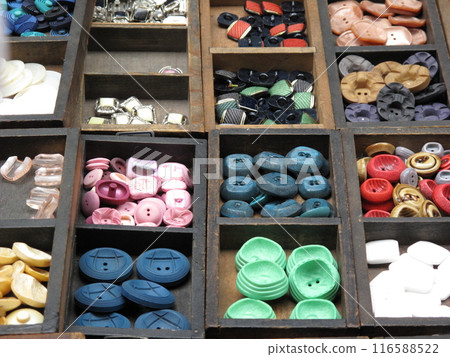 Retro goods and various buttons 116588522