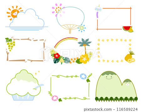 夏季圖像標題框架集 116589224