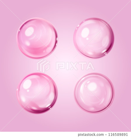 Transparent serum drops set isolated on background 116589891