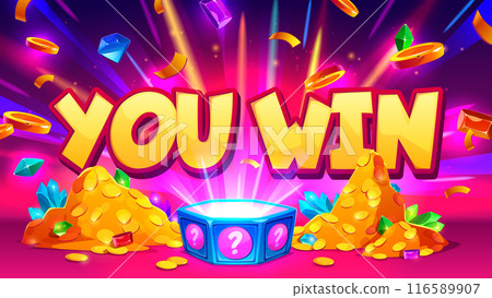 You win surprise vector. Open lucky gift prize You win surprise vector. Open lucky gift prize 116589907