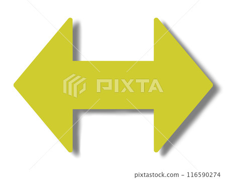 Yellow arrows pointing both ways (with shadow) Yellow arrows pointing both ways (with shadow) 116590274
