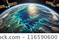 從太空看到的藍色美麗的大海 116590600