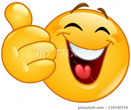 Thumb up Laughing Emoticon 116590734