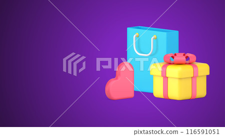 Shopping sale discount favorite customer gift box clearance retail deal 3d icon vector illustration Shopping sale discount favorite customer gift box clearance retail deal 3d icon vector illustration 116591051