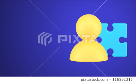 Leadership commercial business strategy brainstorming problem solving puzzle jigsaw 3d icon vector 116591315