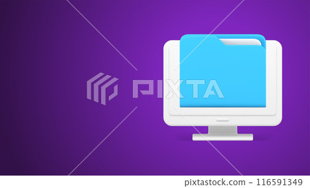 Cyberspace document file folder storage database archive management computer monitor 3d icon vector Cyberspace document file folder storage database archive management computer monitor 3d icon vector 116591349