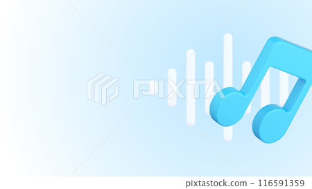 Musical melody note sound wave acoustic equalizer singing song realistic 3d icon vector Musical melody note sound wave acoustic equalizer singing song realistic 3d icon vector 116591359