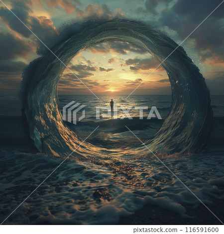 Infinity against the backdrop of the sea. 116591600