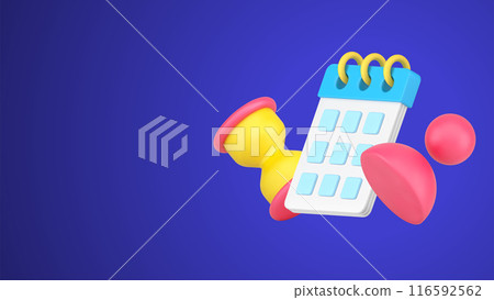 Human skittle pin with calendar on spiral and hourglasses 3d icon isometric illustration Human skittle pin with calendar on spiral and hourglasses 3d icon isometric illustration 116592562