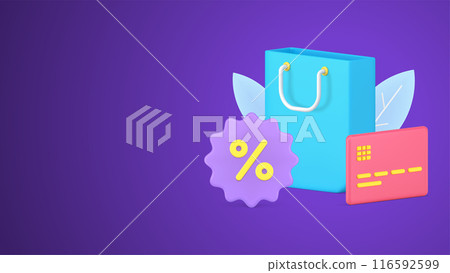Seasonal sale, retail discount, commerce purchase, black friday 3d icon isometric vector 116592599