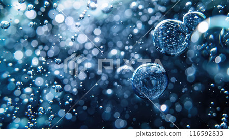 Water bubbles abstract background. Close up 116592833