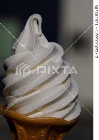 Vanilla soft serve ice cream (cone) Vanilla soft serve ice cream (cone) 116593299
