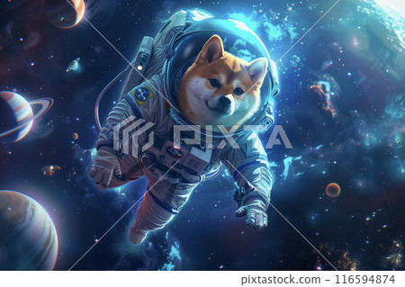 行走在太空中的柴犬 116594874