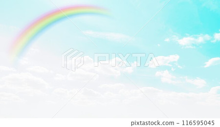 Sky, clouds and rainbow scenery 116595045