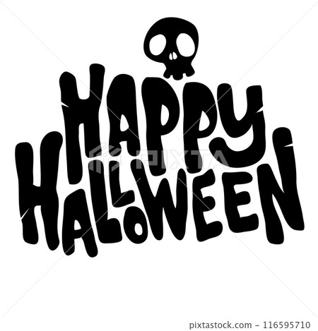 Happy Halloween title lettering. Typography design illustration. Vector logo for poster or party invitation Happy Halloween title lettering. Typography design illustration. Vector logo for poster or party invitation 116595710