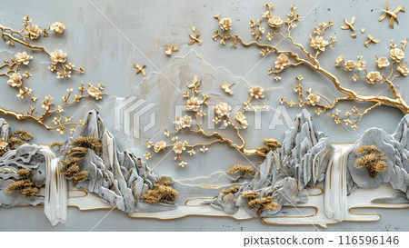 decorated christmas tree with snow decorated christmas tree with snow 116596146