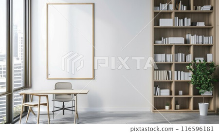 empty room with wooden wall and white wall empty room with wooden wall and white wall 116596181