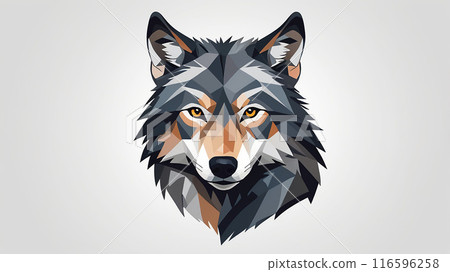 Colorful wolf illustration with geometric design 116596258