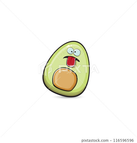 funny cartoon cute tiny avocado character isolated on grey background. My name is avocado vector concept. vector healthy summer funky avocado fruit character funny cartoon cute tiny avocado character isolated on grey background. My name is avocado vector concept. vector healthy summer funky avocado fruit character 116596596