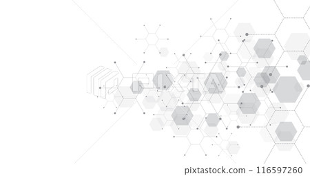 Vector hexagon technology on a white background. 116597260