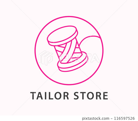 Tailor Store Sewing Logo Design Thread Badge Tailor Store Sewing Logo Design Thread Badge 116597526
