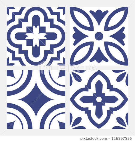 modern indigo seamless tiles 116597556