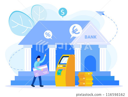 Illustration vector graphic cartoon character of bank 116598162