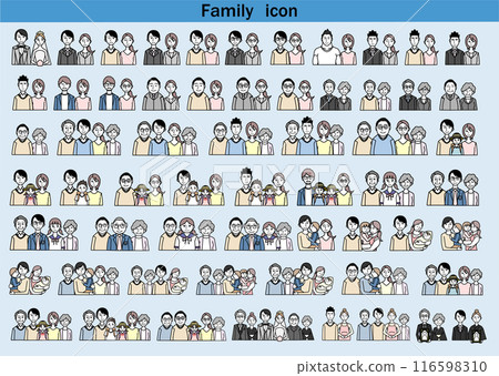 Family icon illustration set Family icon illustration set 116598310