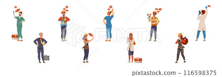 People Labor Character Protest Having Picket Vector Set People Labor Character Protest Having Picket Vector Set 116598375