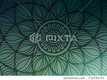 Green mandala flower pattern gradient background  116599141
