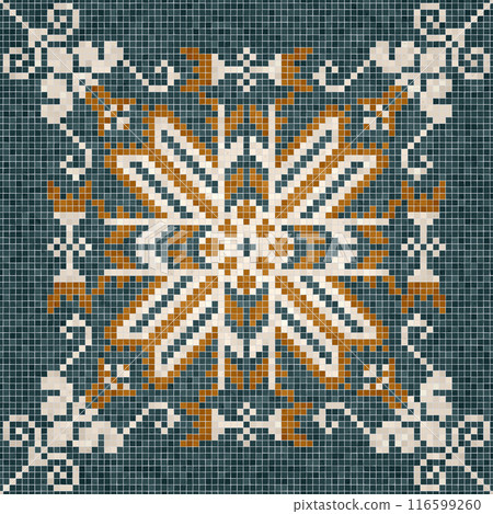 Mosaic tiles vector background 129 116599260