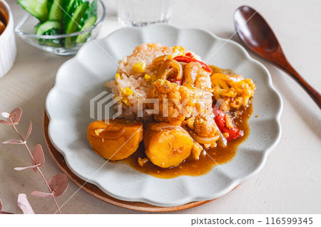 Inca Awakening Curry served over Corn Rice 116599345