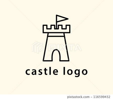 Castle Fortress Logo Tower Icon Sign Vector Emblem 116599432