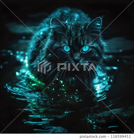Cat shining in the light 116599451