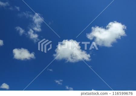 Summer in Okinawa: Blue skies and white clouds 116599676