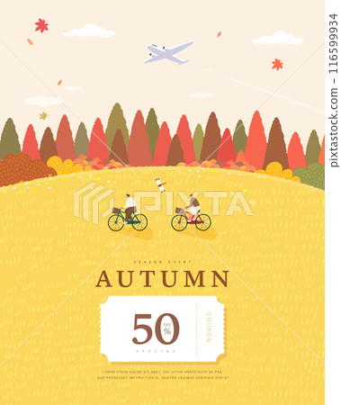 autumn sentimental frame illustration. Web-Banner autumn sentimental frame illustration. Web-Banner 116599934
