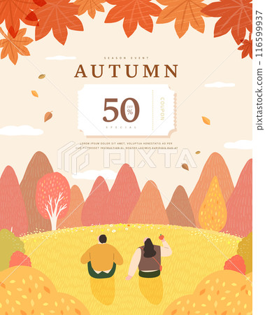 autumn sentimental frame illustration. Web-Banner 116599937