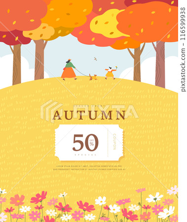 autumn sentimental frame illustration. Web-Banner 116599938