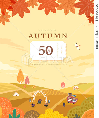 autumn sentimental frame illustration. Web-Banner 116599939