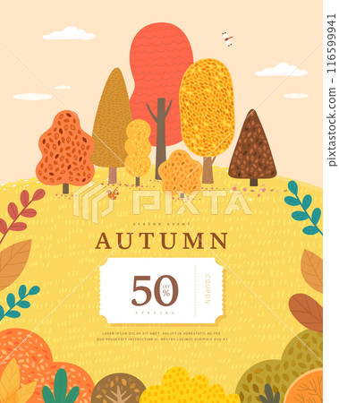 autumn sentimental frame illustration. Web-Banner 116599941