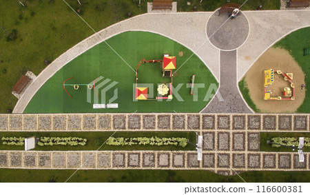 children playground, view from above 116600381