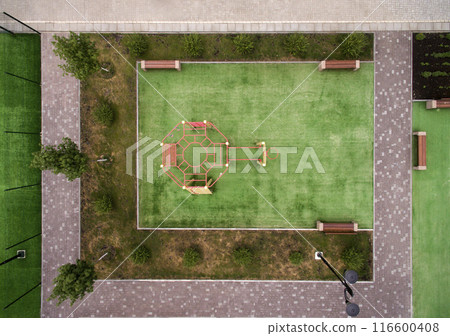children playground, view from above children playground, view from above 116600408