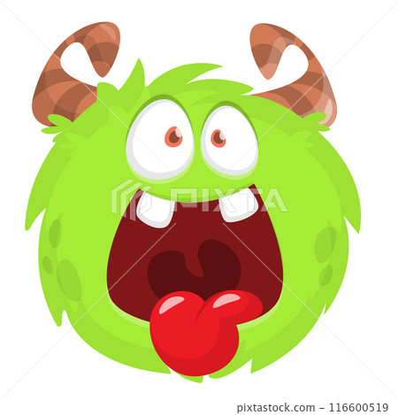 Funny cartoon monster character. Illustration of cute and happy alien creature Funny cartoon monster character. Illustration of cute and happy alien creature 116600519