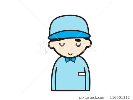 Male delivery man bowing 116601312