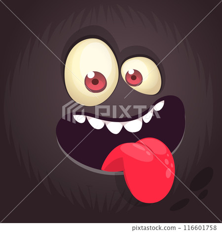 Cool cartoon monster face. Vector Halloween monster illustration Cool cartoon monster face. Vector Halloween monster illustration 116601758