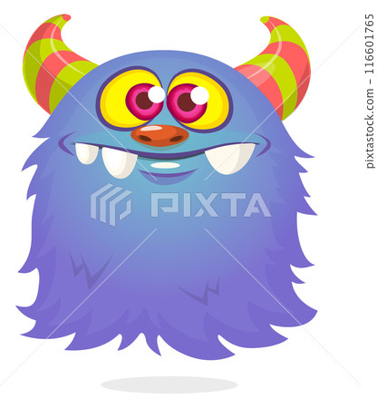 Funny cartoon flying monster. Halloween vector illustration. Great for package or party decoration 116601765