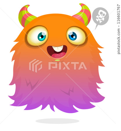Funny cartoon flying monster. Halloween vector illustration. Great for package or party decoration 116601767