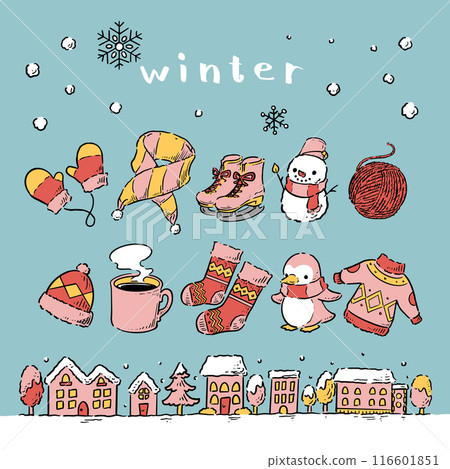 手繪冬季插畫集 116601851