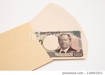信封中取出大量 10,000 日元紙幣（新紙幣） 116601852