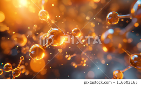 Highly Detailed Close-Up of Luminous Molecular Structure 116602163